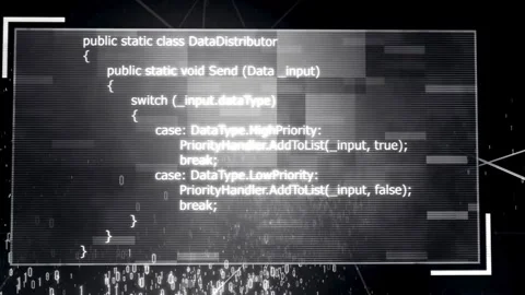 Programming code information, technology data background animation. Stock Footage 334024742