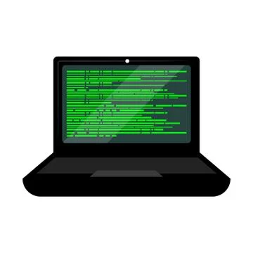 Programming code on a laptop screen Stock Illustration