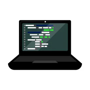 Programming code on a laptop screen 스톡 일러스트