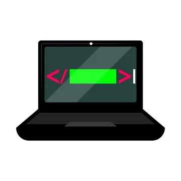 Programming code on a laptop screen 스톡 일러스트
