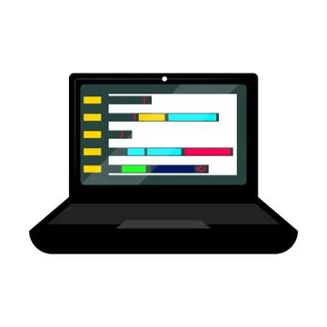 Programming code on a laptop screen Illustrazione stock