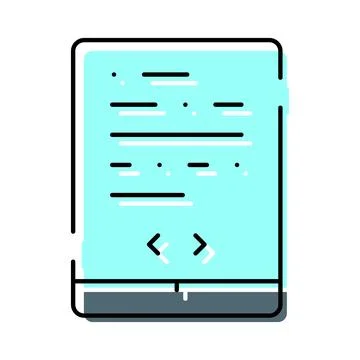 Programming code lines on digital tablet screen Stock Illustration