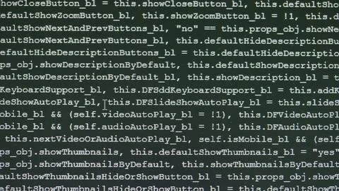 Programming code lines for web software 스톡 사진