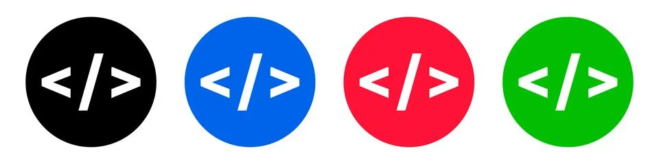 Programming code mark icon set. Vector. Stock Illustration