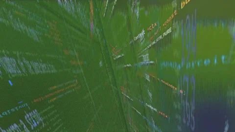 Programming code matrix concept, 3d animation of a virtual 3d hacking world Stock Footage 310283180