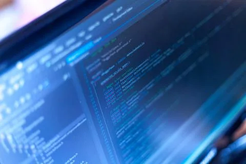 Programming code on a monitor. 写真素材