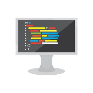 Programming code on a monitor screen Stock Illustration