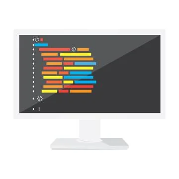 Programming code on a monitor screen 스톡 일러스트