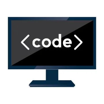 Programming code on a monitor screen Stock Illustration