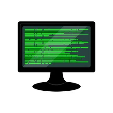Programming code on a monitor screen Illustrazione stock