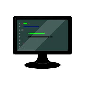 Programming code on a monitor screen Stockillustratie