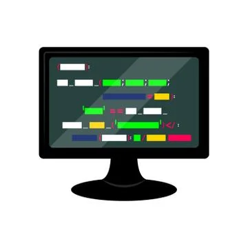 Programming code on a monitor screen Stock Illustration