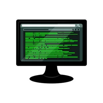 Programming code on a monitor screen Illustrazione stock