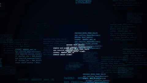 Programming code moving on a computer screen for software development Stock Footage 346705688
