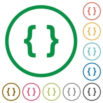 Programming code outlined flat icons 스톡 일러스트