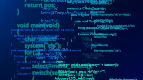 Programming code. Programming language strings. Programming concept. Coding. Bac Stock Footage 200947300