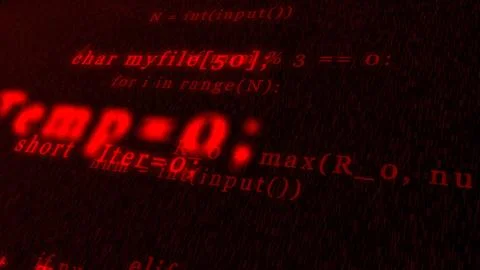 Programming code. Programming language strings. Coding. 3D render. 库存插图