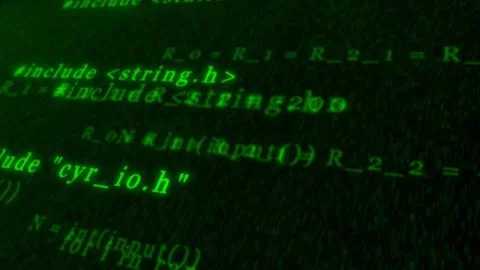 Programming code. Programming language strings. Coding. 3D render. Stock Illustration