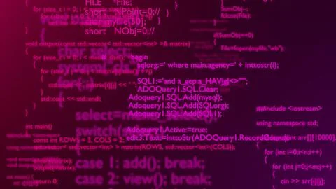 Programming code. Programming language strings. Coding. 3D render. Stock-Illustration