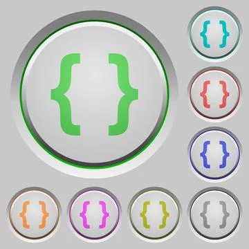 Programming code push buttons 스톡 일러스트