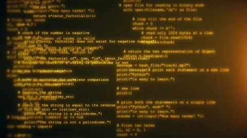 Programming code running computer screen terminal. developing programming Stock Footage 247038242