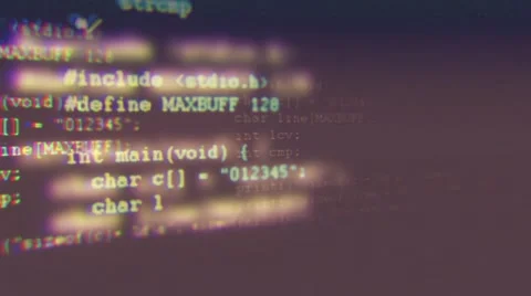 Programming code running down a computer screen terminal Video stock 55452797