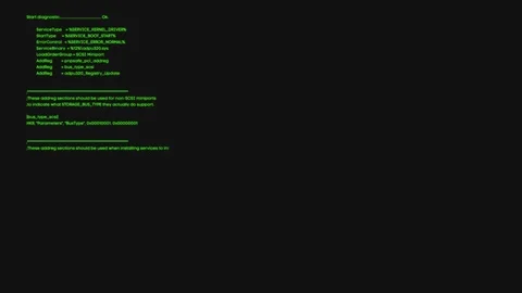 Programming code running down a computer screen terminal Stock Footage 80894346