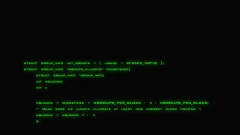 Programming code running down a computer screen terminal Stock Footage 138886247
