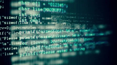 Programming code running over computer screen terminal. More in my porftolio Stock Footage