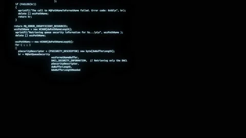 Programming code running over computer screen terminal hacking Animation Stock Footage 151427329