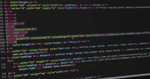 Programming Code Running Over Computer Screen Terminal. Video stock 243839032
