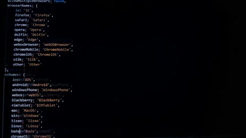 Programming code on a screen, close up. Stock Footage 93015151