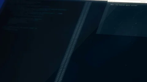 Programming code on screen, hacker stealing data, virus infiltrating pc system Stock Footage 70792548
