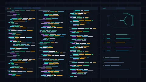 Programming code screen with highlighted software syntax loop Stock Footage 347212771