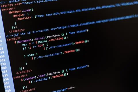 Programming code on the screen 写真素材