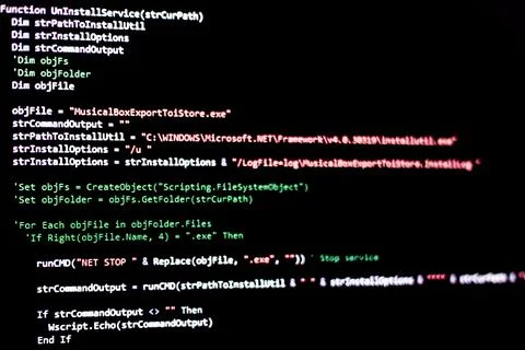 Programming code on the screen 写真素材