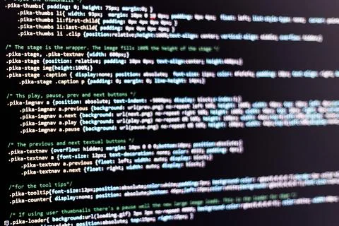 Programming code on the screen Stock Photos