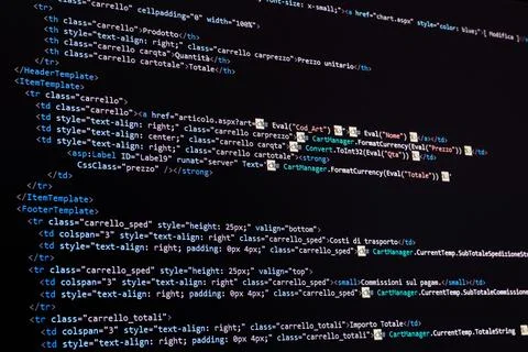 Programming code on the screen Foto stock