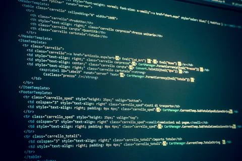 Programming code on the screen Foto stock