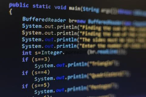 Programming code on a screen. Foto stock