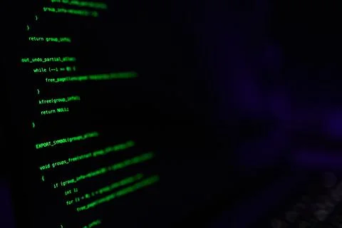 Programming Code on Screen 스톡 사진