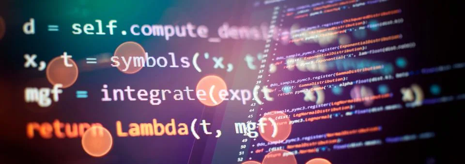 Programming code screen of software developer. Software Programming Work Ti.. Foto stock