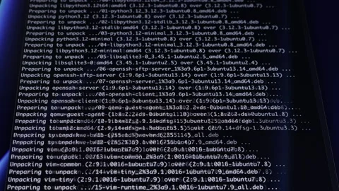 Programming code scrolling on a dark computer screen displays software inst.. Stock Footage 320174371