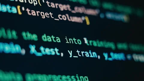 Programming Code Scrolling on a Dark Digital Computer Monitor Screen 動画素材 331165087