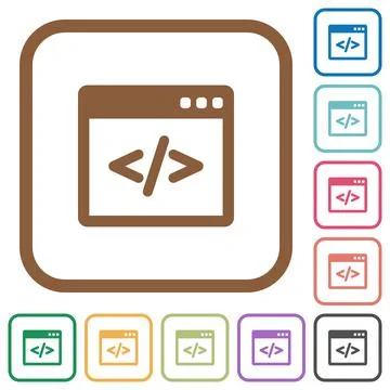 Programming code simple icons Stock Illustration