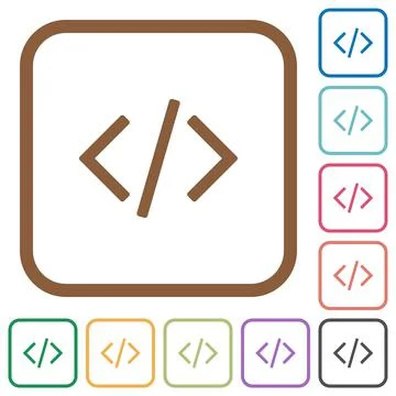 Programming code simple icons 스톡 일러스트