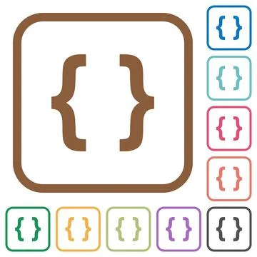 Programming code simple icons 스톡 일러스트