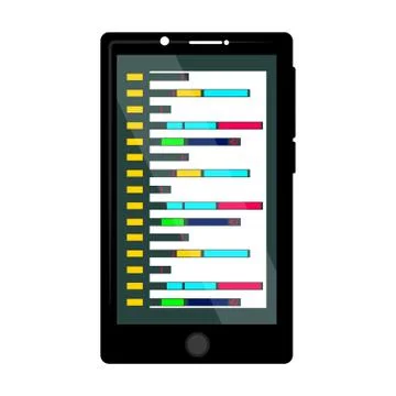 Programming code on a smartphone screen Stock Illustration