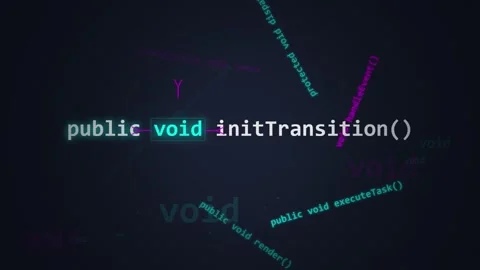 Programming code snippet on dark background, coding, abstract technology co.. Stock Footage 348412053
