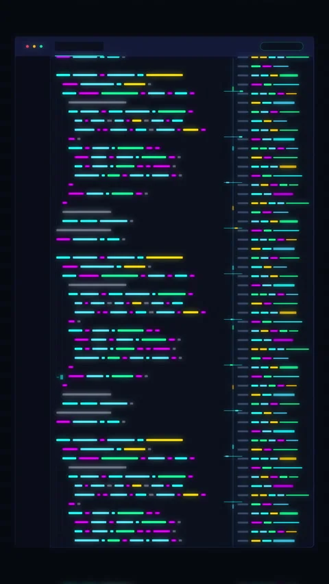 Programming code source text scrolling background with digital data flow Stock Footage 347212948